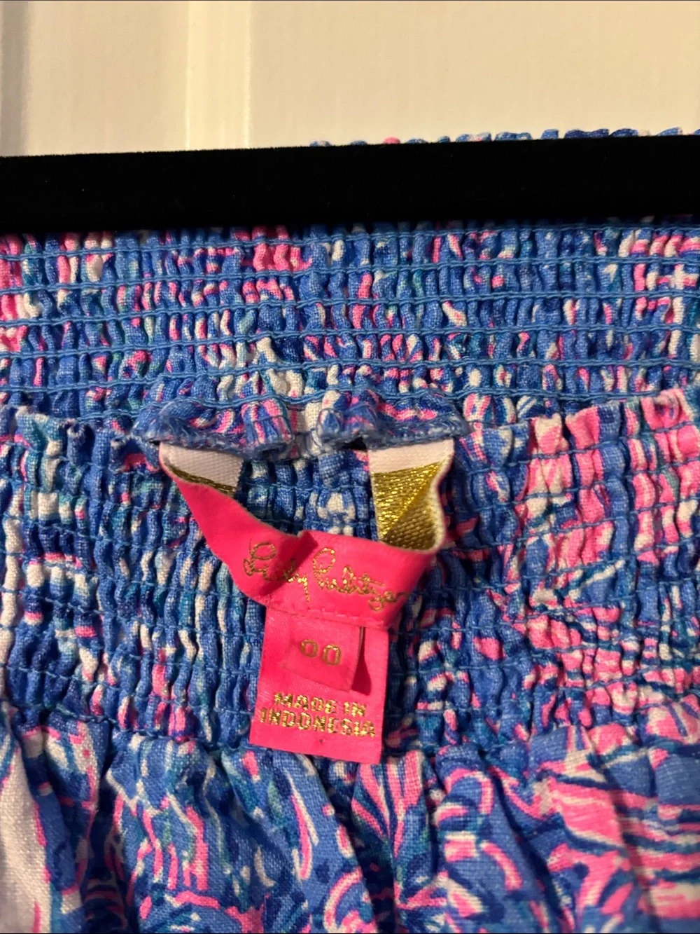 Lilly Pulitzer Keating Short Sleeve Linen Top Boca Blue Size OO / XXS